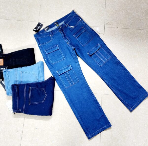 LADIES FASHIONABLE CARGO DENIM/JEANS